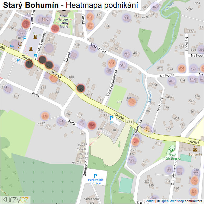 Mapa Starý Bohumín - Firmy v části obce.