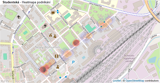 Studentská - mapa podnikání