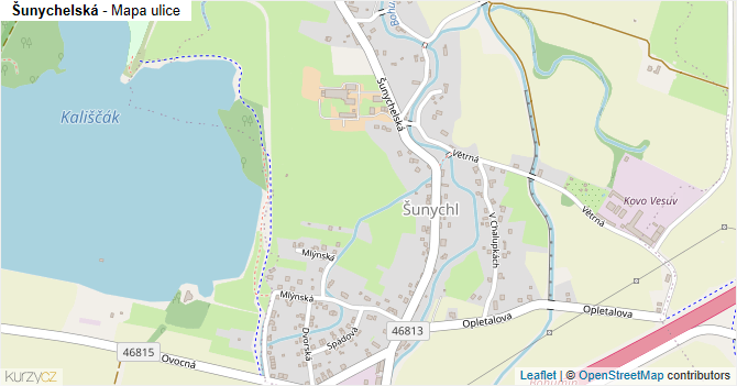 Šunychelská - mapa ulice