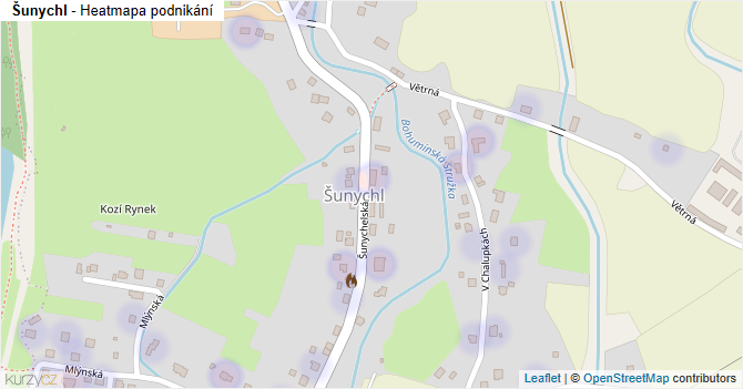 Šunychl - mapa podnikání