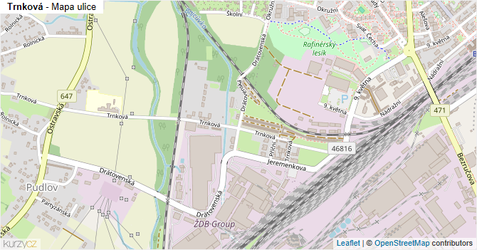 Trnková - mapa ulice