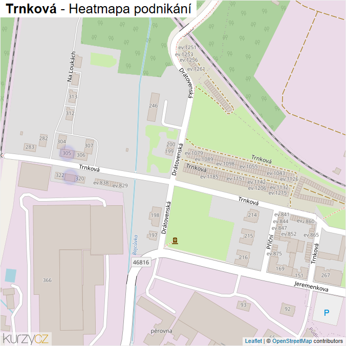 Mapa Trnková - Firmy v ulici.
