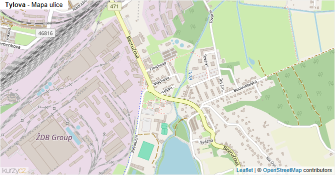 Tylova - mapa ulice