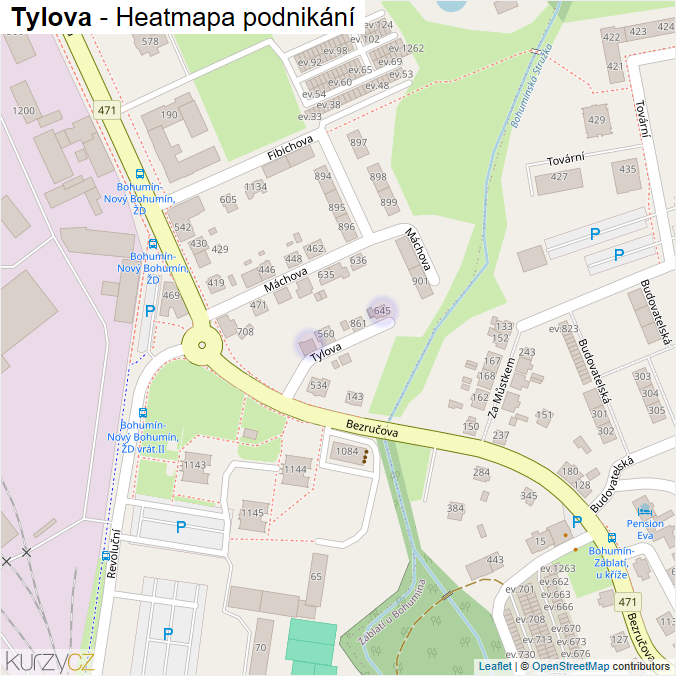 Mapa Tylova - Firmy v ulici.