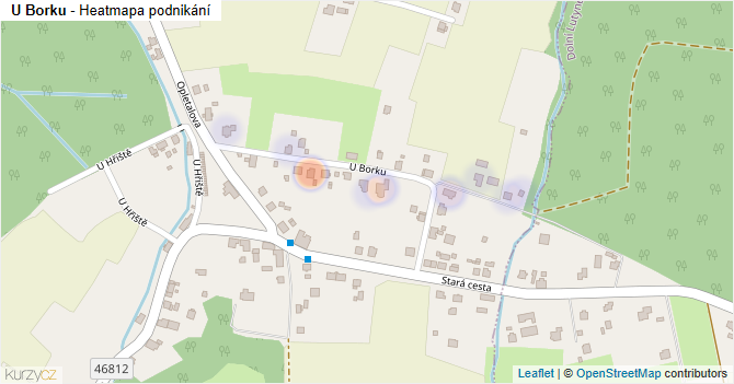 U Borku - mapa podnikání