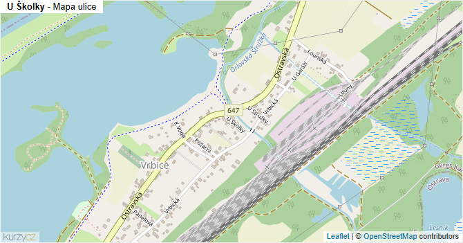 U Školky - mapa ulice