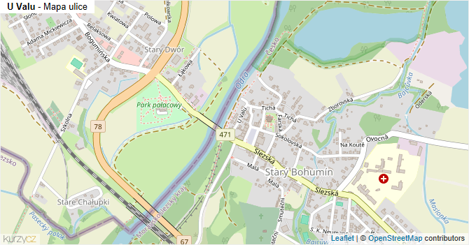U Valu - mapa ulice
