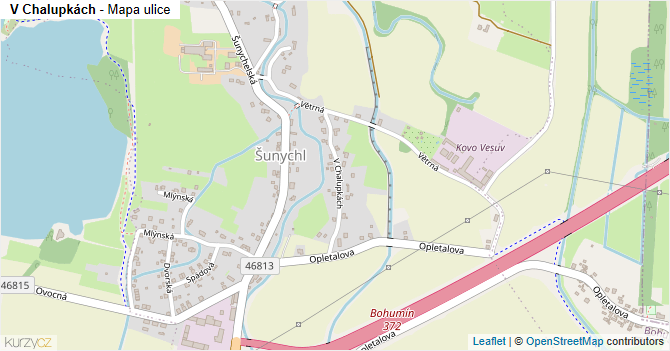 V Chalupkách - mapa ulice