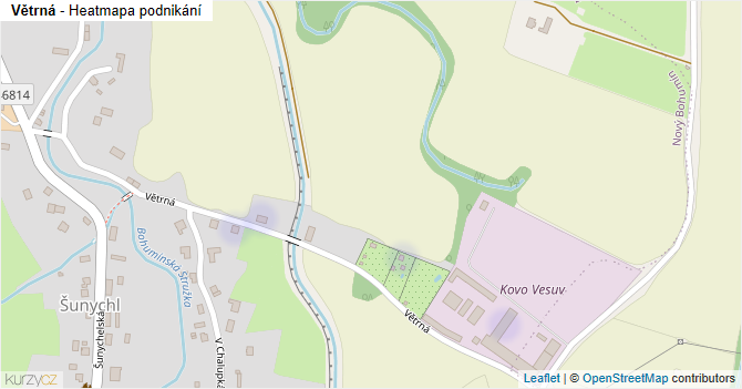 Větrná - mapa podnikání