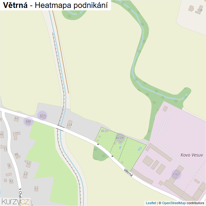 Mapa Větrná - Firmy v ulici.