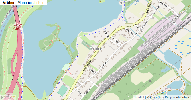 Vrbice - mapa části obce