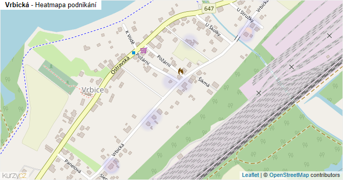 Vrbická - mapa podnikání