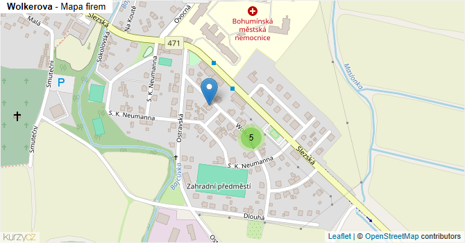 Wolkerova - mapa firem