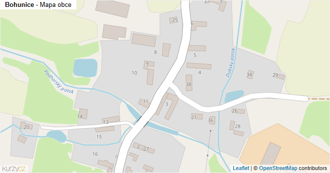 Bohunice - mapa obce