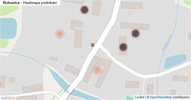 Bohunice - mapa podnikání