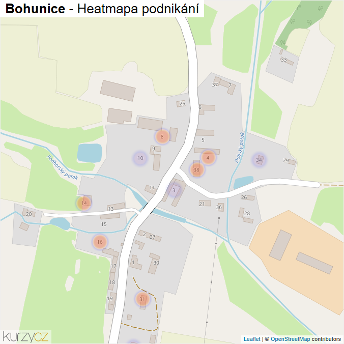 Mapa Bohunice - Firmy v části obce.
