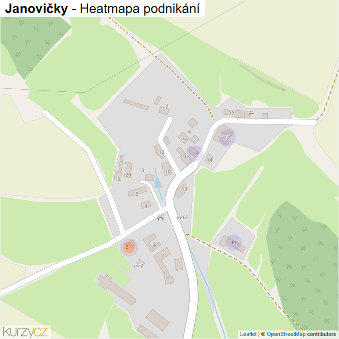 Mapa Janovičky - Firmy v části obce.
