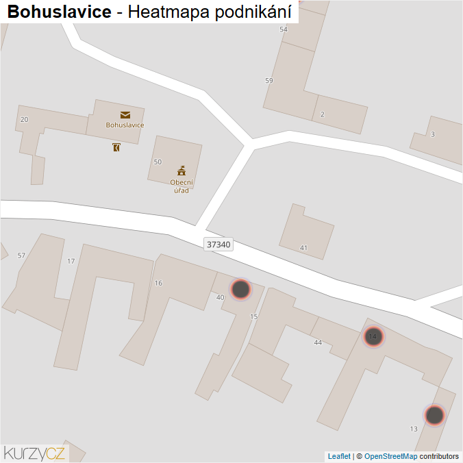Mapa Bohuslavice - Firmy v obci.