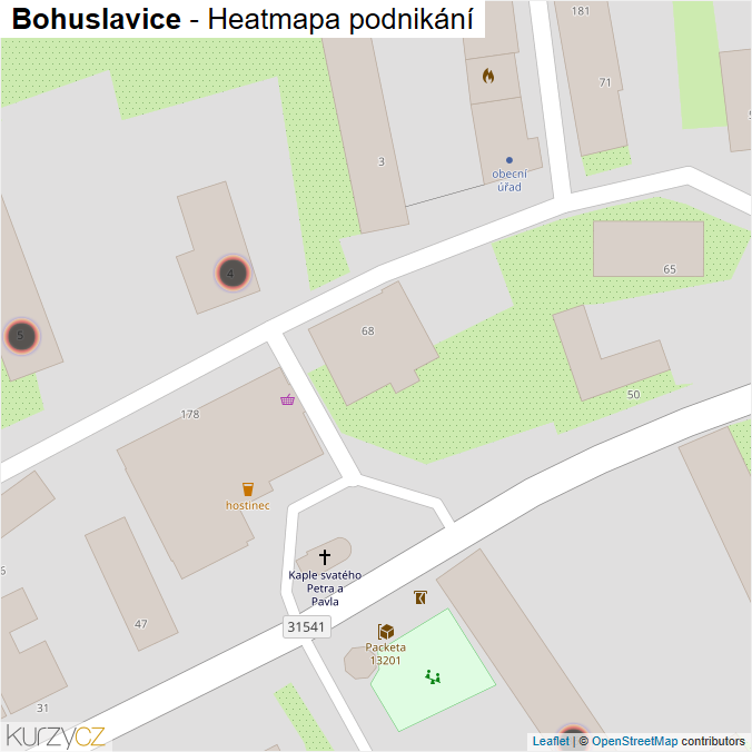 Mapa Bohuslavice - Firmy v obci.