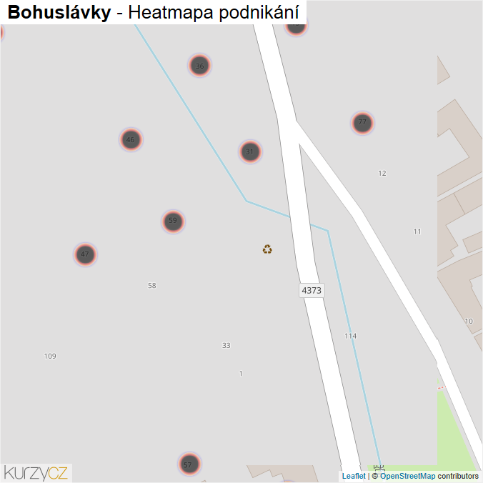 Mapa Bohuslávky - Firmy v obci.