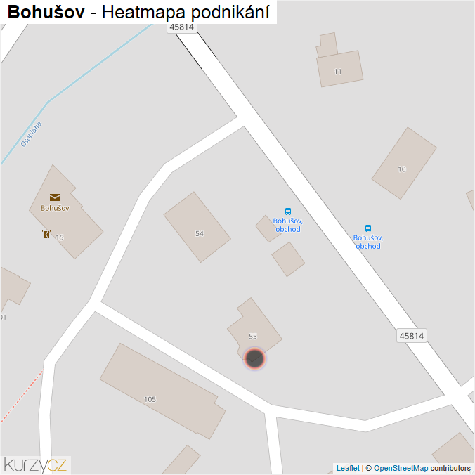 Mapa Bohušov - Firmy v obci.