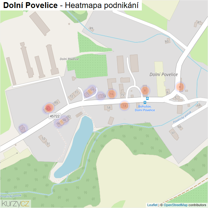 Mapa Dolní Povelice - Firmy v části obce.