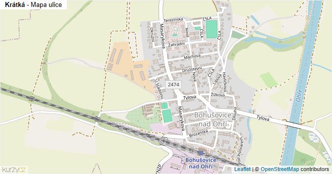 Krátká - mapa ulice