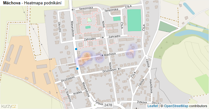 Máchova - mapa podnikání