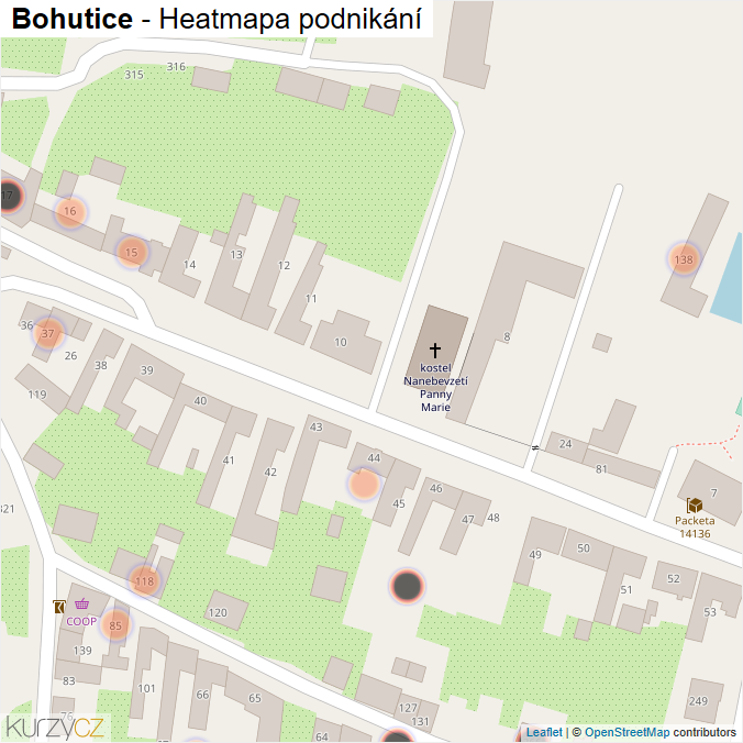 Mapa Bohutice - Firmy v obci.