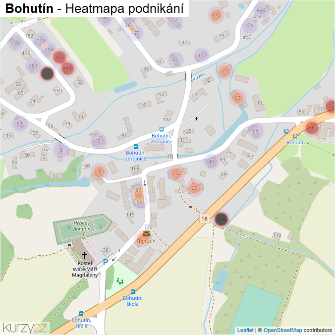 Mapa Bohutín - Firmy v obci.