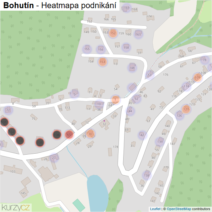 Mapa Bohutín - Firmy v části obce.