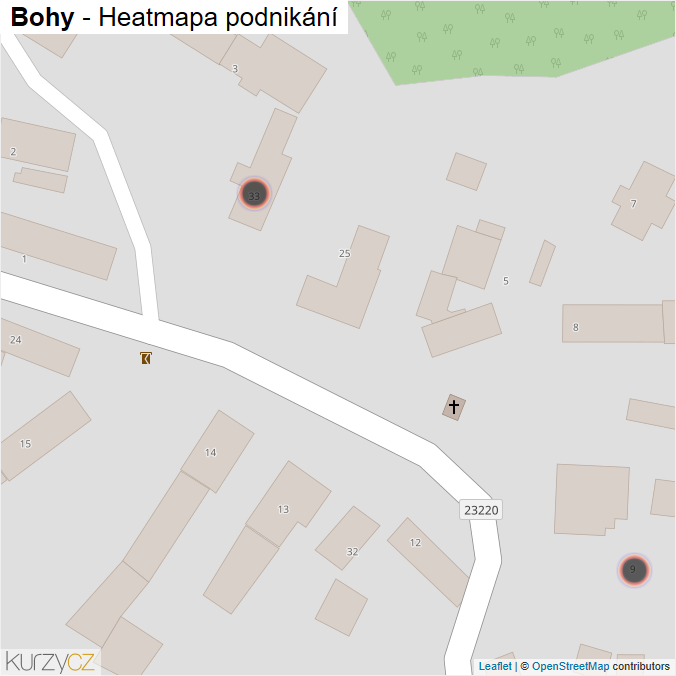 Mapa Bohy - Firmy v obci.