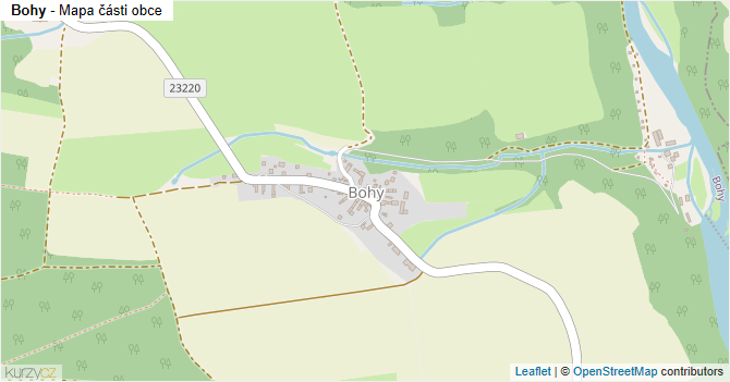 Bohy - mapa části obce