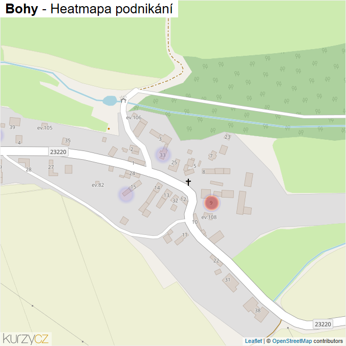 Mapa Bohy - Firmy v části obce.