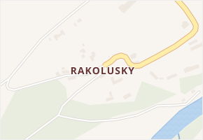 Rakolusky v obci Bohy - mapa části obce