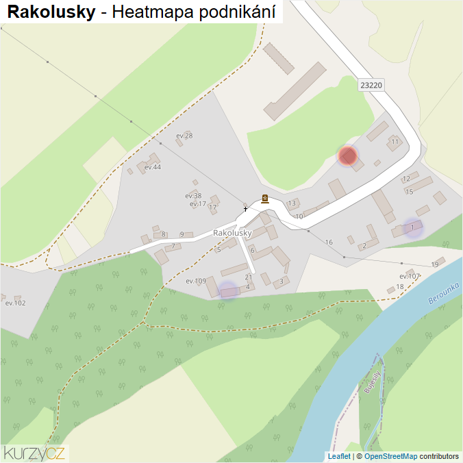 Mapa Rakolusky - Firmy v části obce.