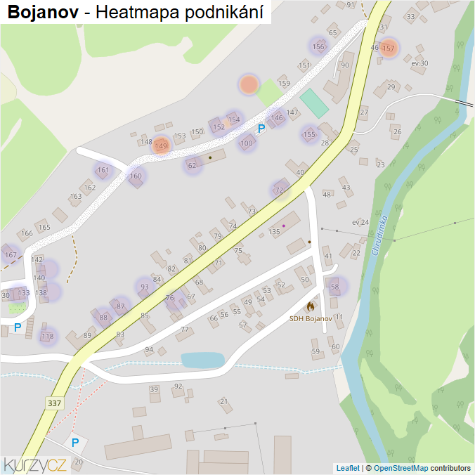 Mapa Bojanov - Firmy v části obce.