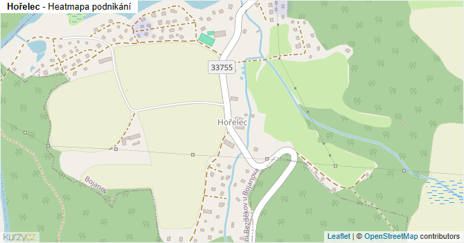 Hořelec - mapa podnikání