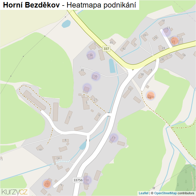 Mapa Horní Bezděkov - Firmy v části obce.