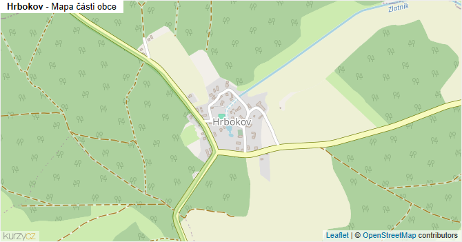 Hrbokov - mapa části obce