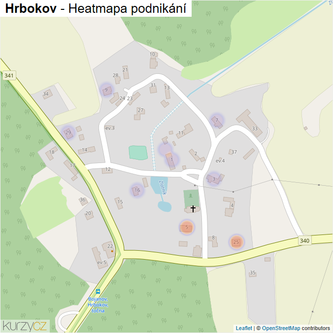 Mapa Hrbokov - Firmy v části obce.