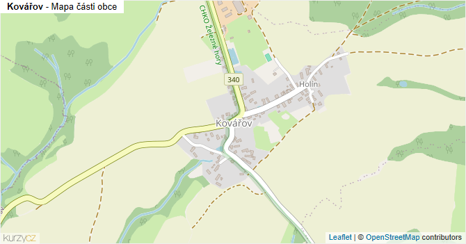 Kovářov - mapa části obce