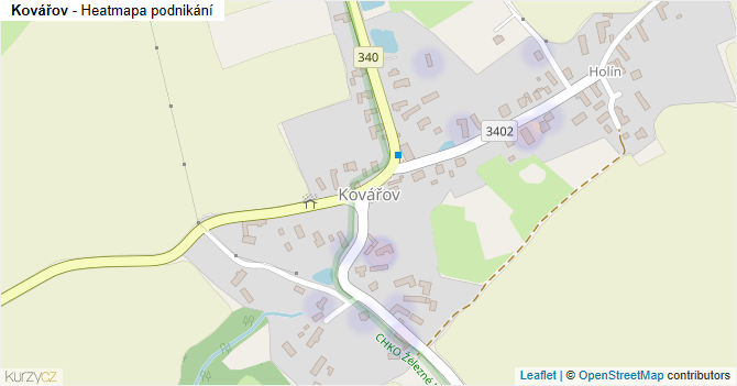 Kovářov - mapa podnikání