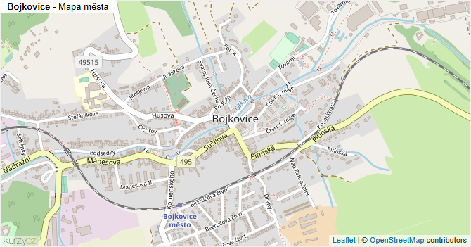 Bojkovice - mapa města