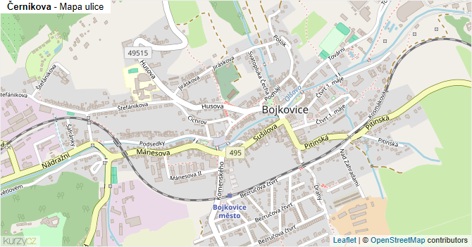 Černíkova - mapa ulice