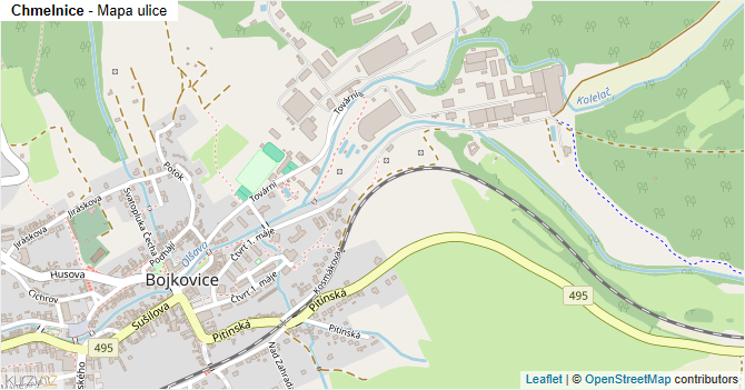 Chmelnice - mapa ulice