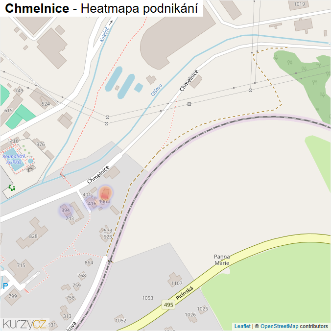 Mapa Chmelnice - Firmy v ulici.
