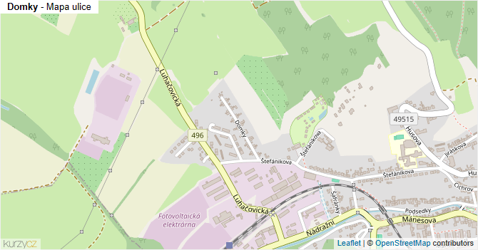 Domky - mapa ulice