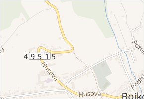 Husova v obci Bojkovice - mapa ulice