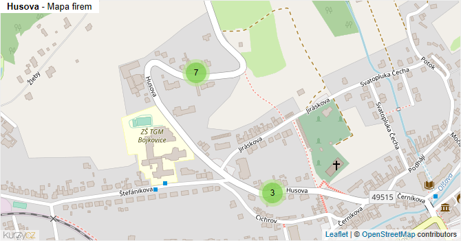 Husova - mapa firem